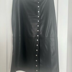 Evereve Black Leather Pencil Skirt NWOT